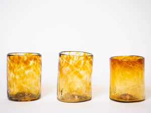 Amber Handblown Glass Tumbler - Medium