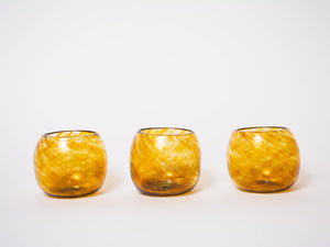 Amber Handblown Round Wine Glass