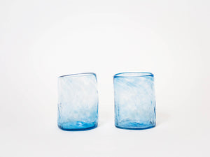 Blue Handblown Glass Tumbler - Medium