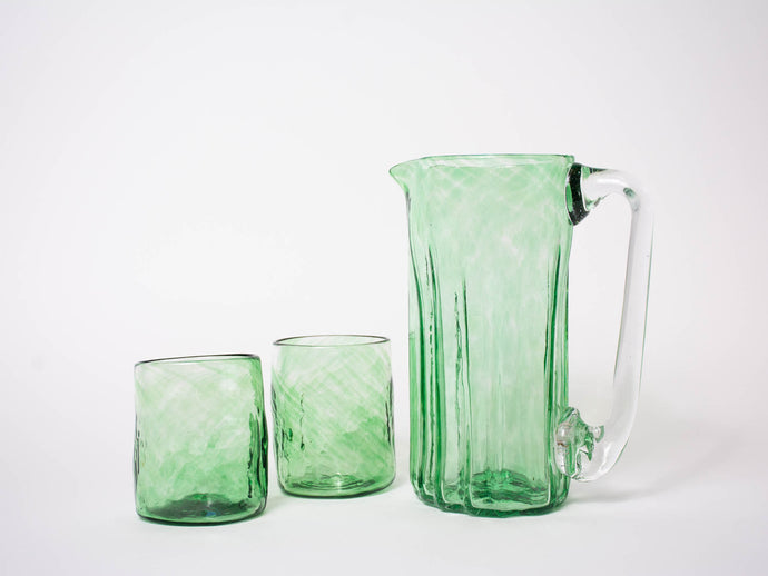 Green Handblown Glass Tumbler - Medium