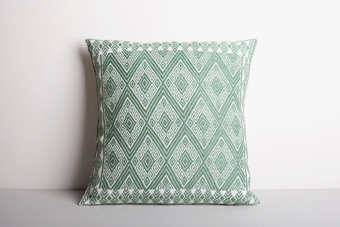 Mint San Andres Embroidered Cushion