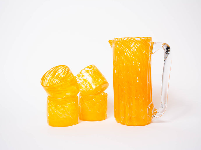 Yellow Handblown Glass Tumbler - Short