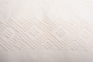 White Embroidered Tassel Cushion