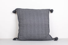 Load image into Gallery viewer, Navy Tassel Cushion