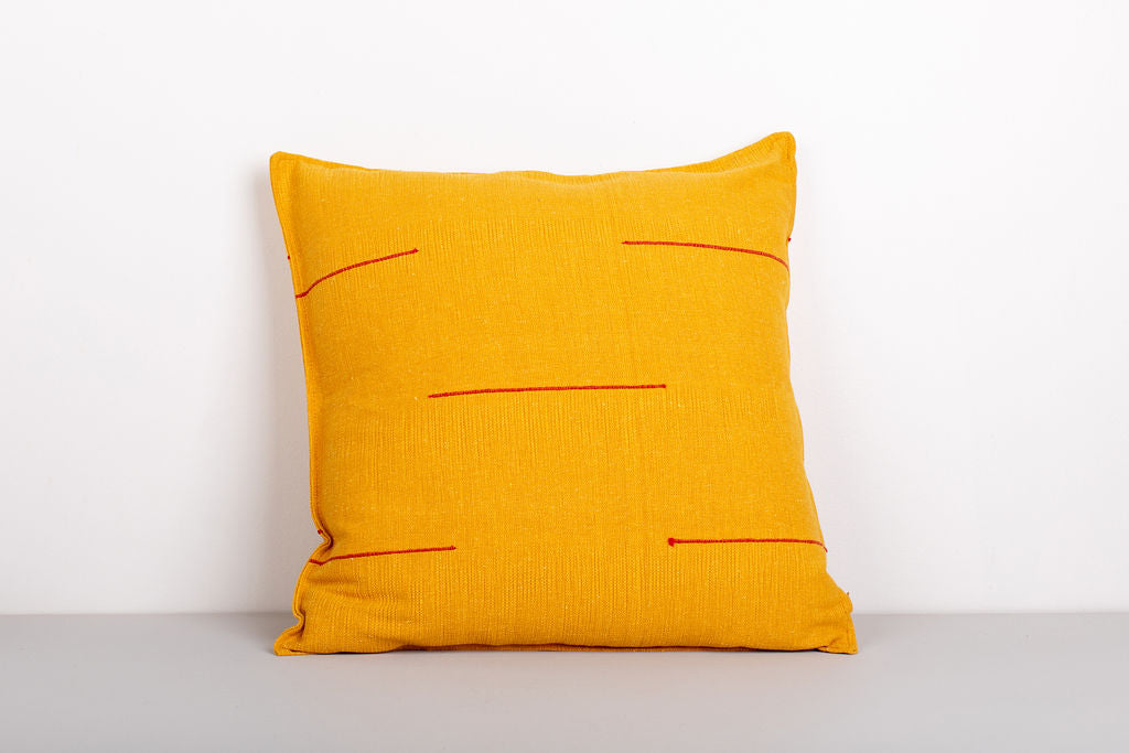 Handwoven Yellow Cotton Cushion