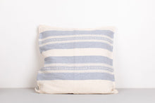Load image into Gallery viewer, Hand Woven White and Blue Stripe Cushion