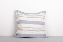 Load image into Gallery viewer, Hand Woven Blue and White Stripe Cushion