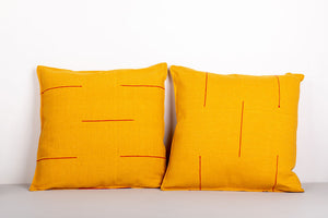 Handwoven Yellow Cotton Cushion
